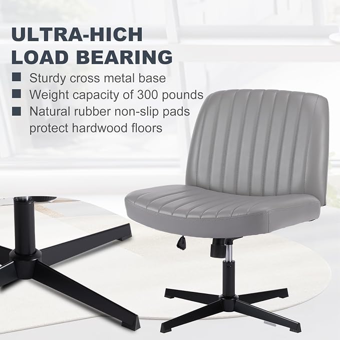 OLIXIS Criss Cross Legged Chairs Armless No Wheels Wide Seat Height Adjustable - Image 8