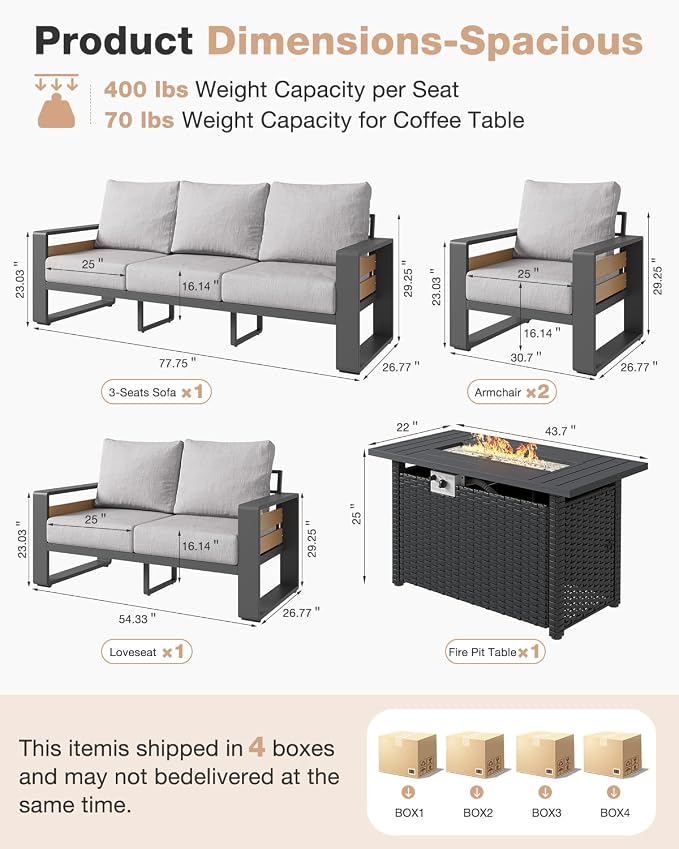 Aoxun Aluminum Patio Furniture Set - Image 7