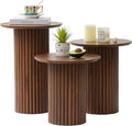 Bifins Round Nesting Coffee Table Set of 3, Mid Century Modern Fluted Coffee by BifinsFurniture
