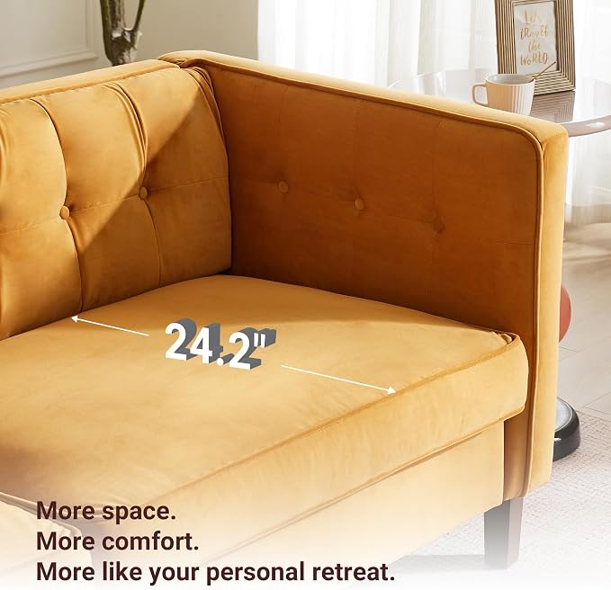Dreamsir 58'' W Velvet Sofa, Mid-Century Modern Love Seats Sofa Furniture - Image 7