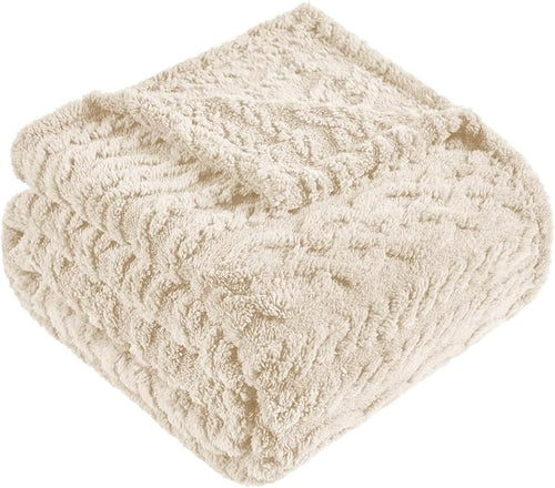 50x70 Inch Beige Throw Blanket - Image 2