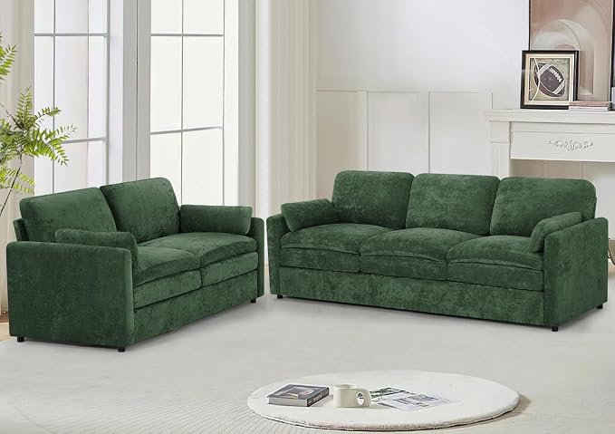 2 Pieces Chenille Sofa Set by LESOFAIR