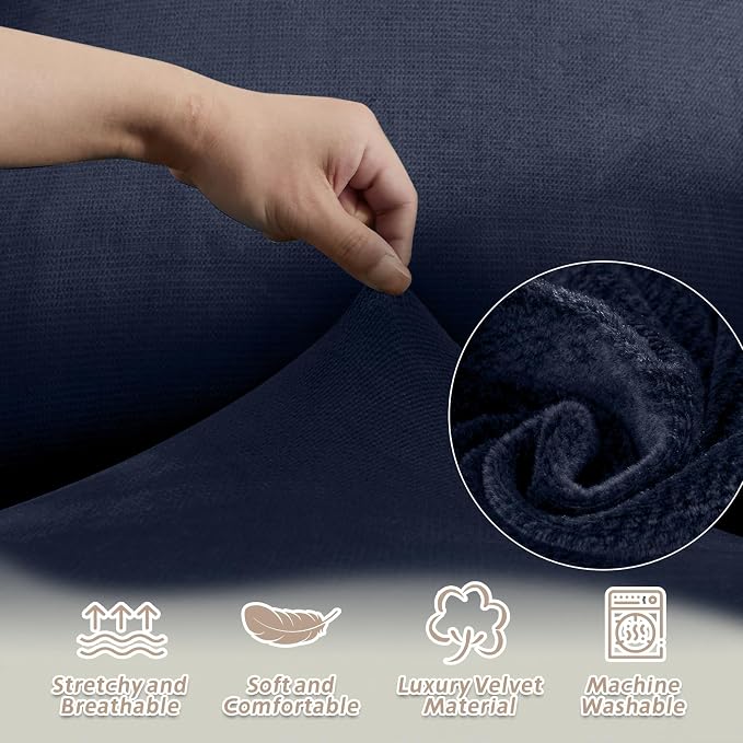 Arfntevss Sectional Recliner Couch Covers Velvet Washable Corner Sectional Sofa - Image 5