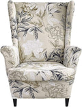 HAOYONG Wing Chair Slipcovers Printed Wingback Chair Covers 2 Pieces Wingback by HAOYONG