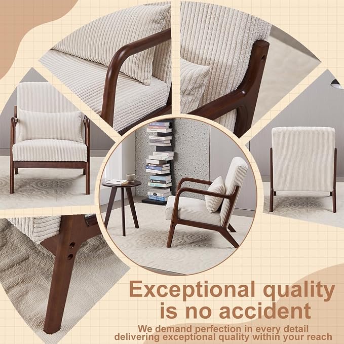 Mid-Century Modern Accent Chair & Coffee Table Set - Image 7