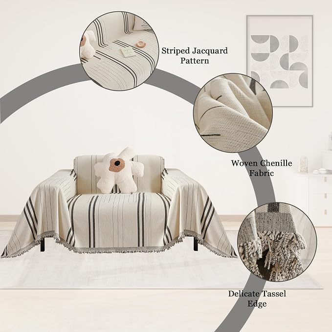 DREAMINGO Armchair Cover Washable Chenille Sofa Protector - Image 2