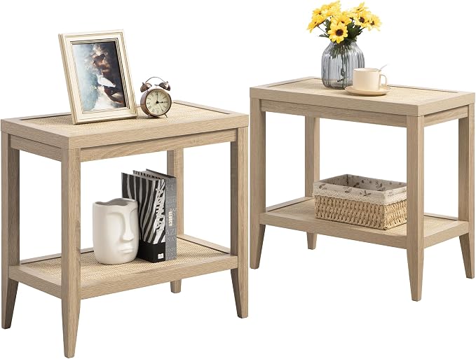 SICOTAS Rattan Nightstands Set of 2 by SICOTAS