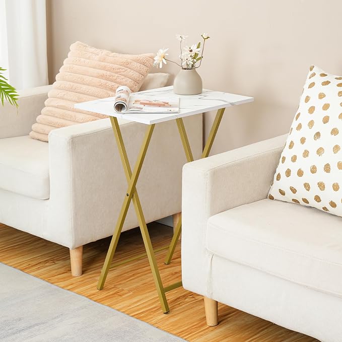 HOOBRO Folding TV Tray Tables, Industrial Snack Tables - Image 5