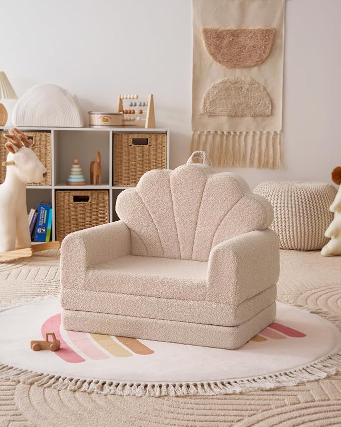 Blissful Diary Kids Couch, 2-in-1 Soft Toddler Couch Fold Out, Toddler Chair - Image 8