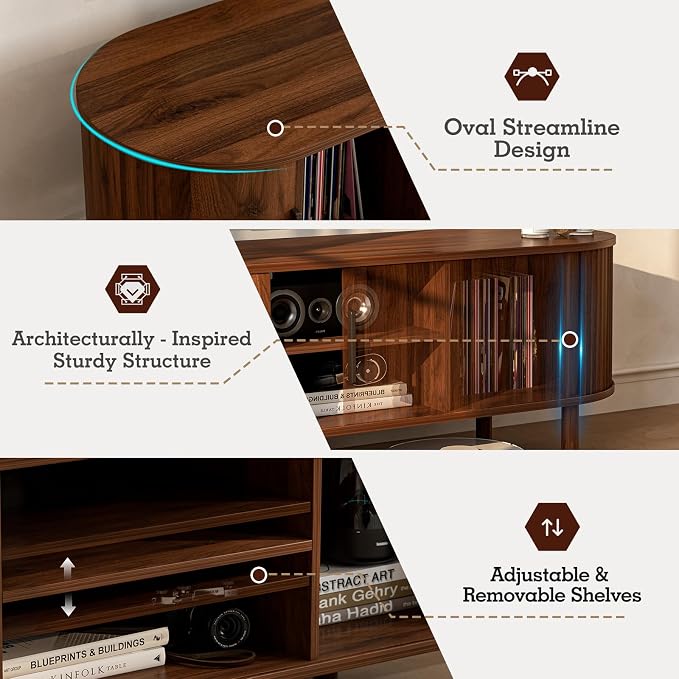 ZttRiee TV Stand for TVs up to 60 Inch, Entertainment Center - Image 6