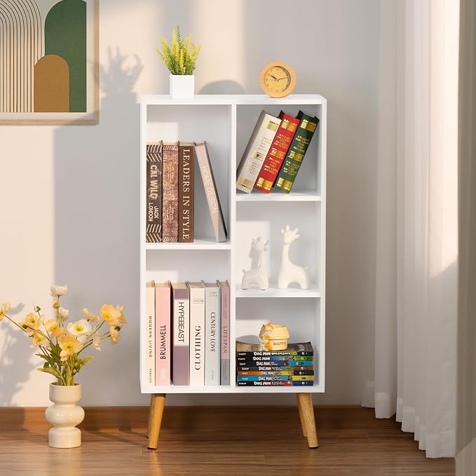 YAHARBO Small White Bookshelf, 3 Tier Modern Kids Bookcase - Image 3