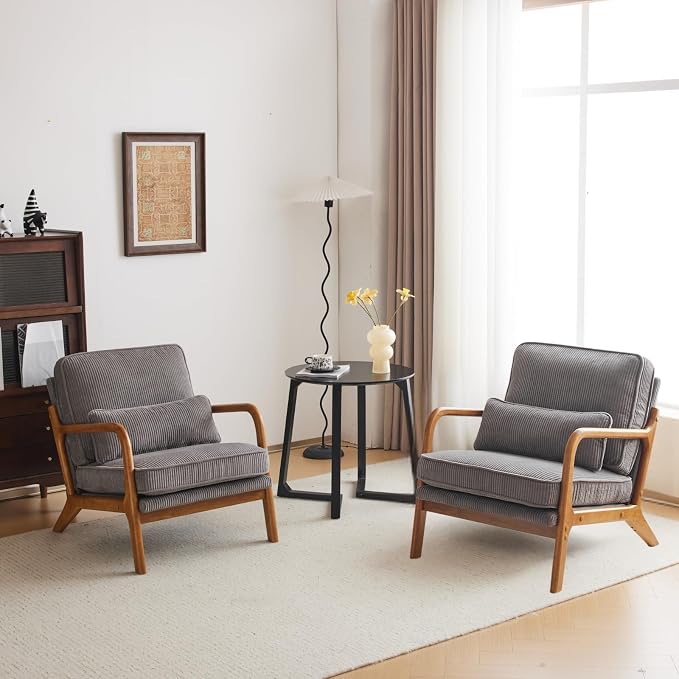 Karl home Mid-Century Modern Accent Chair, Living Room Chairs - Image 7