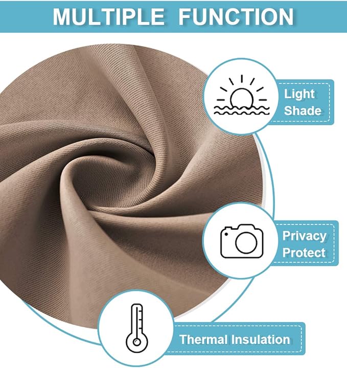 RYB HOME Cafe Blackout Curtains 24 inch Length, RV Curtains - Image 2