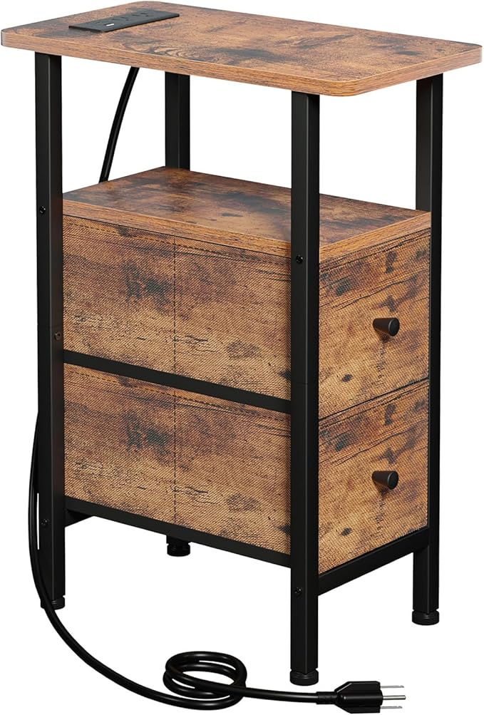 LOAKEKEL Narrow End Table Living Room by LOAKEKEL