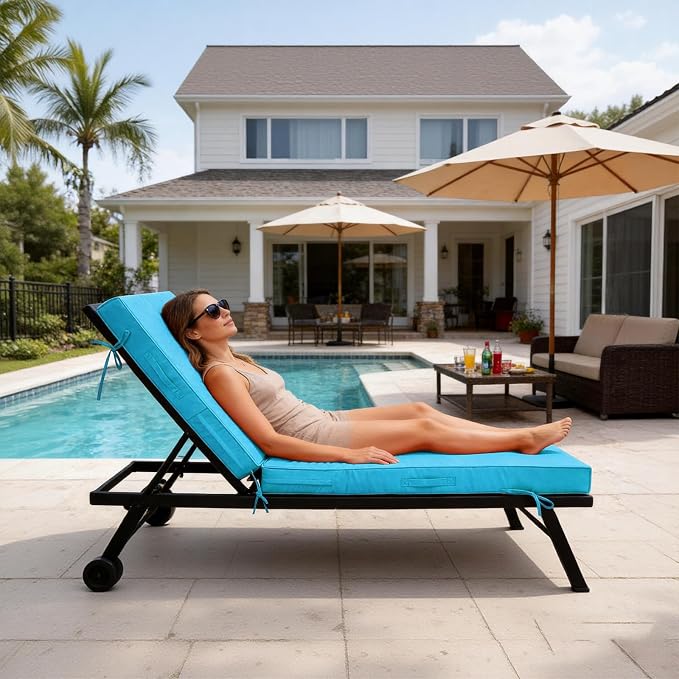 80x26x4in Lounge Cushions for Outdoor Furniture, Outdoor Lounge Chair Cushions - Image 4