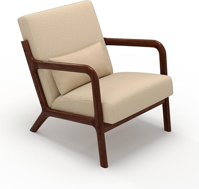 Garvee Mid-Century Modern Accent Chair, Fine Wale Corduroy Upholstery, Solid - Image 7