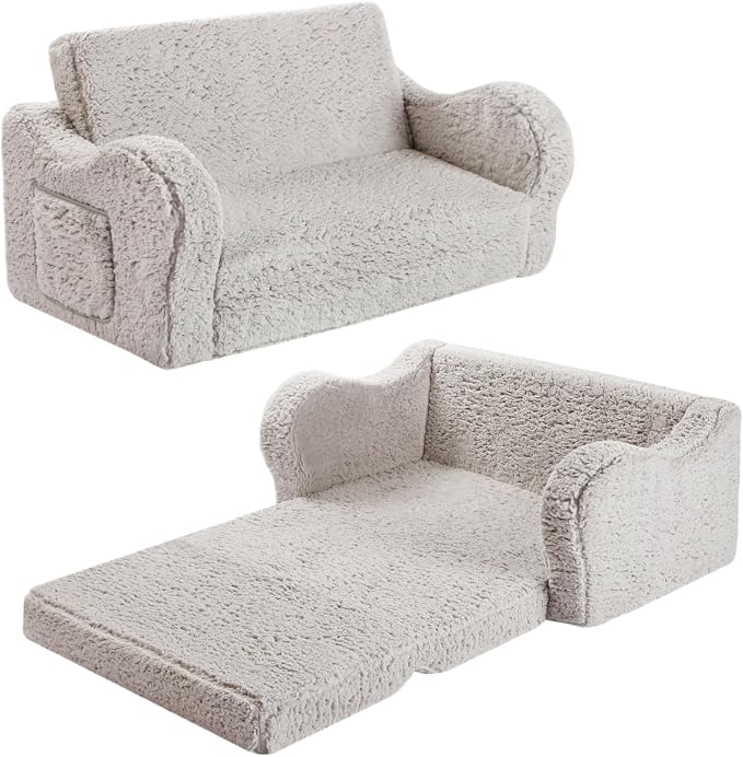 MOMCAYWEX Kids Sofa, 2-in-1 Flip-Out Foam Couch, Soft Play Lounge Chair by MOMCAYWEX