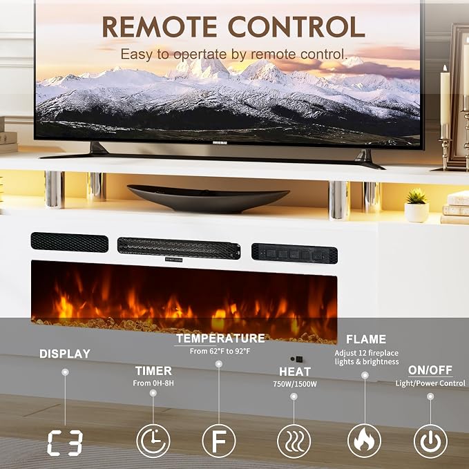 70" TV Stand for Living Room, Entertainment Center & Media Console - Image 4