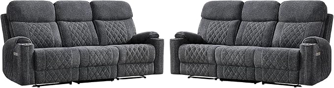 HAOMARKETS Power Oversized Reclining Sofa Couch Set of 2 - Image 8