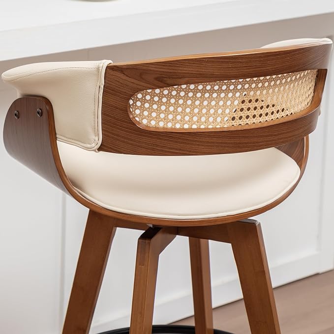 Set of 4 Rattan Swivel Bar Stools - Image 8