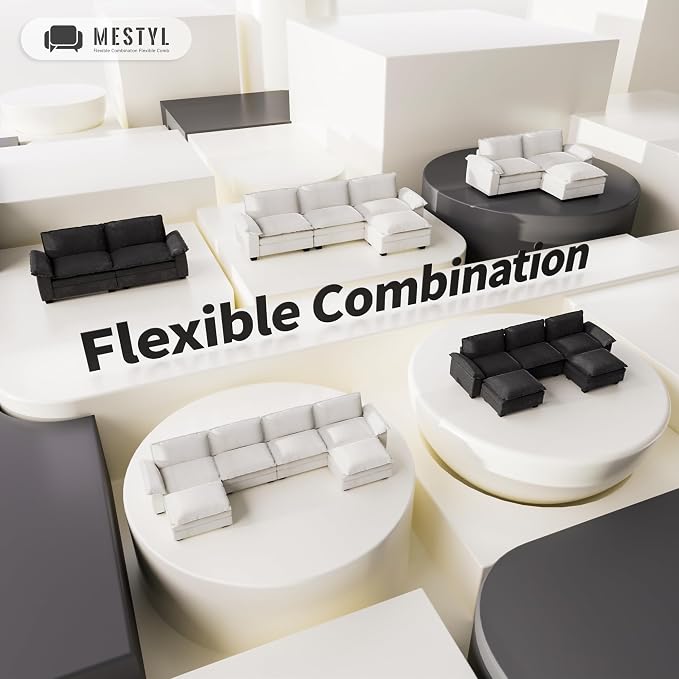 mestyl Modular Couch Single Seat, DIY U Shaped Couch & L Shaped Modular Sectiona - Image 5