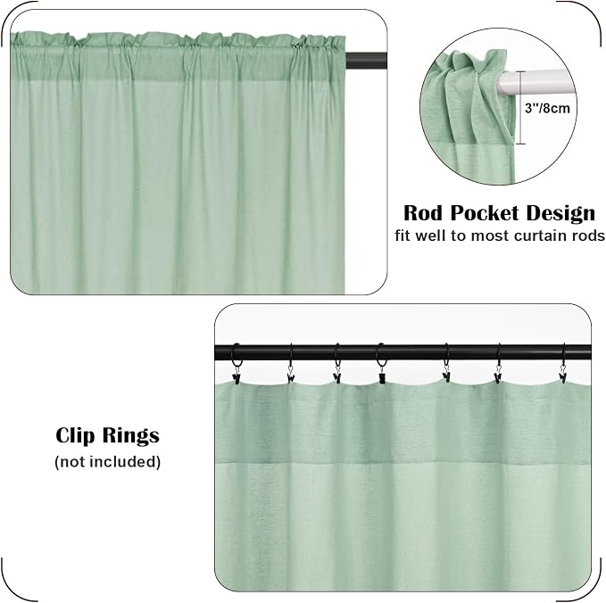 FRAMICS Farmhouse Cotton Linen Curtains - Image 6