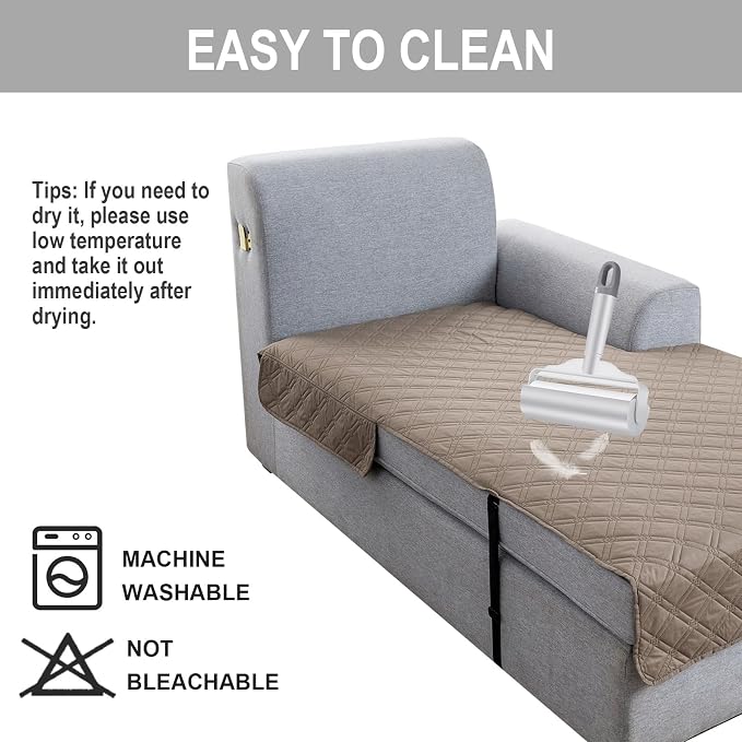 Genina L Shape Couch Cover, Sectional Couch Chaise Covers, Waterproof Washable - Image 6