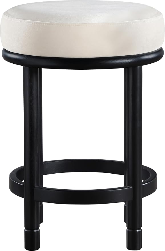 Meridian Furniture 977Cream-C Monette Collection Art Deco Counter Stool - Image 4