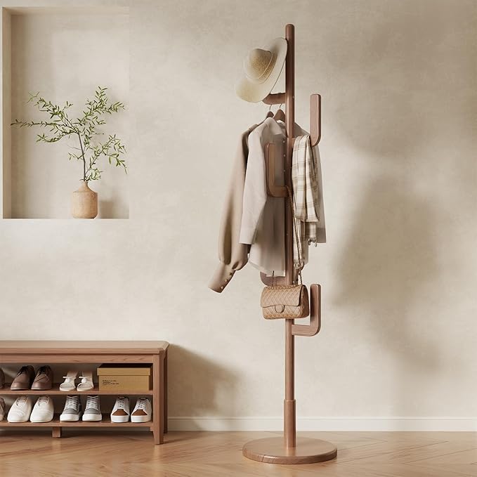 Muwuele Solid Wood Cactus Coat Rack, Freestanding Coat Rack by Muwuele