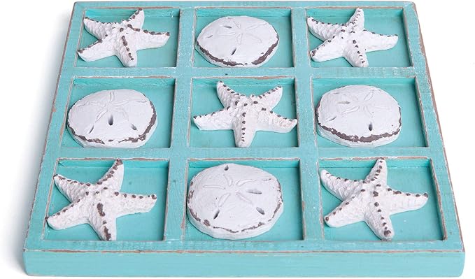 NIKKY HOME Beach Tic Tac Toe for Fun Starfish Sand Dollar Coastal House Coffee - Image 7