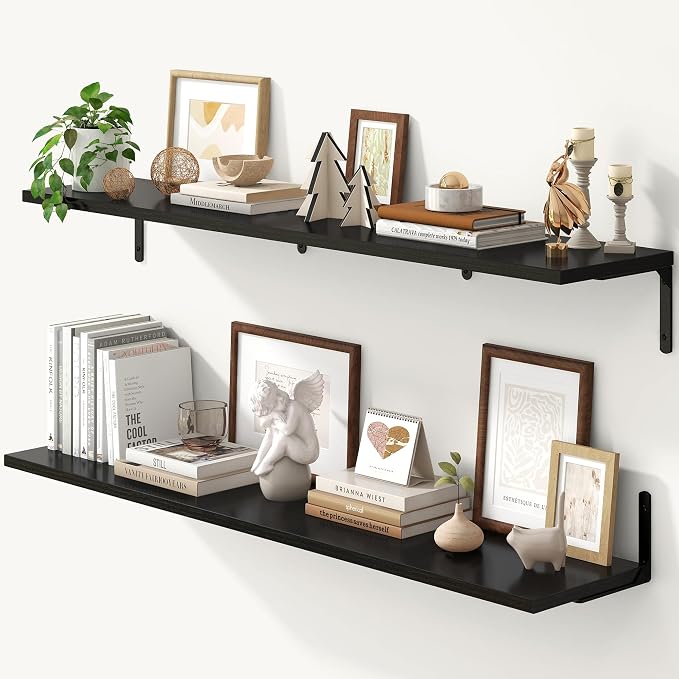 Fun Memories Deep Floating Shelves, 48W x 8D Floating Shelves Set of 2 by FunMemories