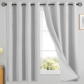 Yakamok White Linen Curtains 100% Blackout 63 Inches Long, Room Darkening by Yakamok