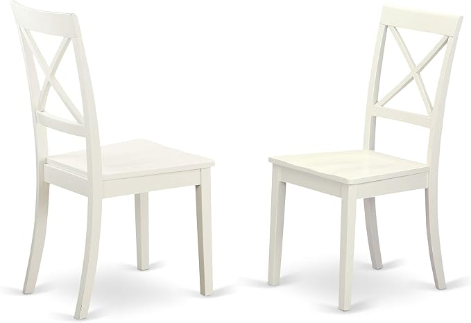 East West Furniture DLBO3-WHI-W 3 Piece Dining Room Table Set Contains a Round - Image 6