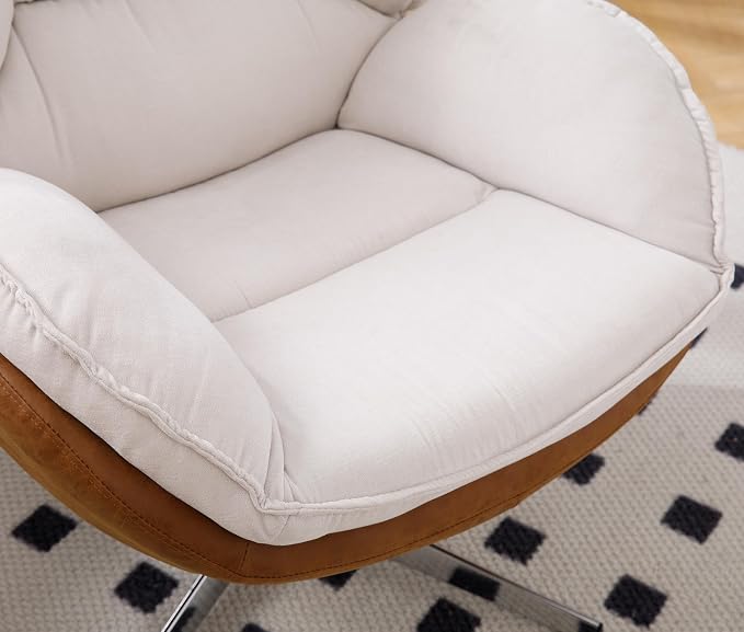 BESTANO Swivel Accent Chair, Chenille Upholstered Modern Living Room Chair - Image 6
