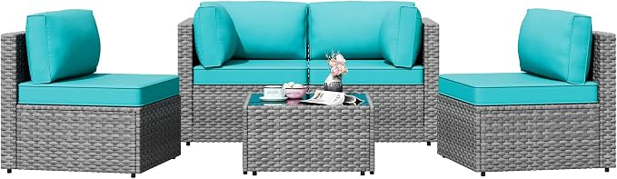 Patio Furniture Sets, 5 Piece Outdoor Sectional Sofas, Wicker Rattan Outdoor by Shintenchi%7CFurnitureMadeforRealLife