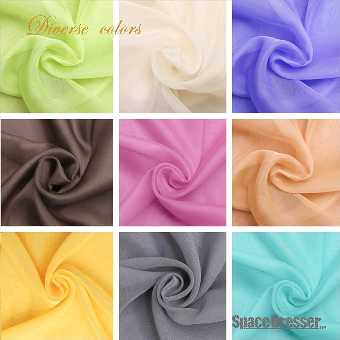 SpaceDresser Basic Rod Pocket Sheer Voile Window Curtain Panels Orange 2 Panels - Image 10