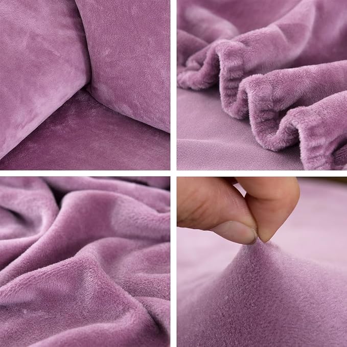 vctops 1-Piece Velvet Plush Stretch Chair Sofa Slipcover Soft Fuzzy Fluffy - Image 6