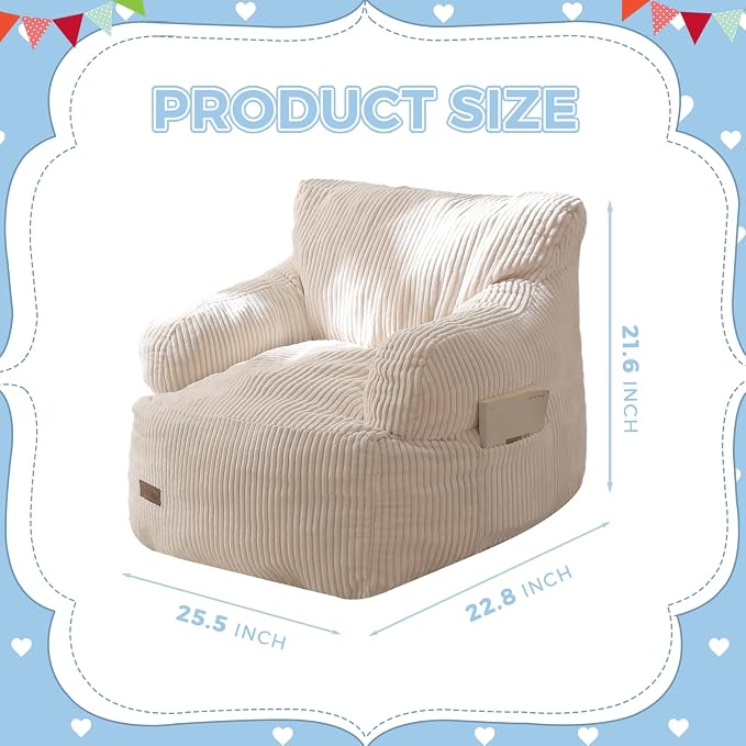 MAXYOYO Kids Bean Bag Chair, Stuffed Toddler Bean Bag Sofa - Image 2