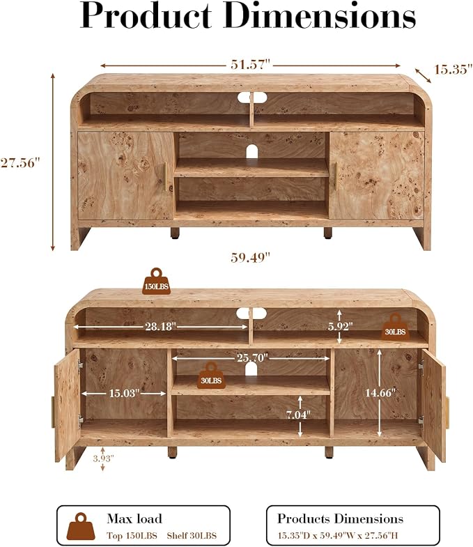 TV Stand for TVs Up to 65'' - Image 7