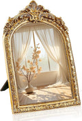 YUSONG Vintage Desk Mirror – 8" Gold Antique Tabletop Mirror by YUSONG