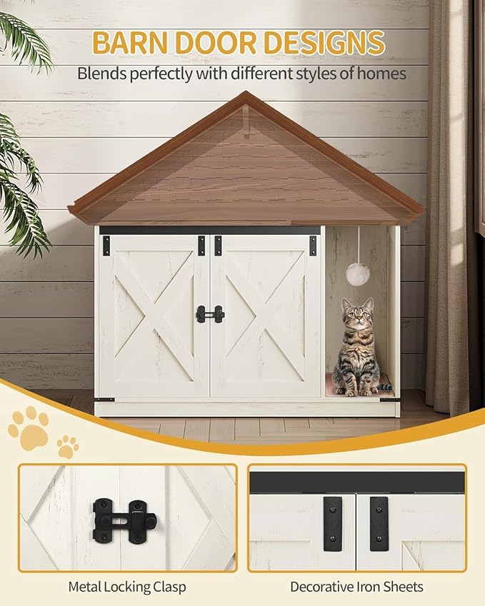 Hzuaneri Cat Litter Box Enclosure, Hidden Litter Box Cabinet Furniture - Image 6