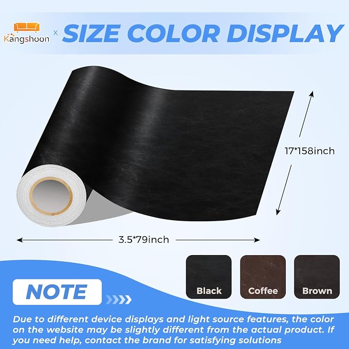 Kangshoon Leather Repair Patches, 17X158 Inch Self-Adhesive Leather Repair Tape - Image 2