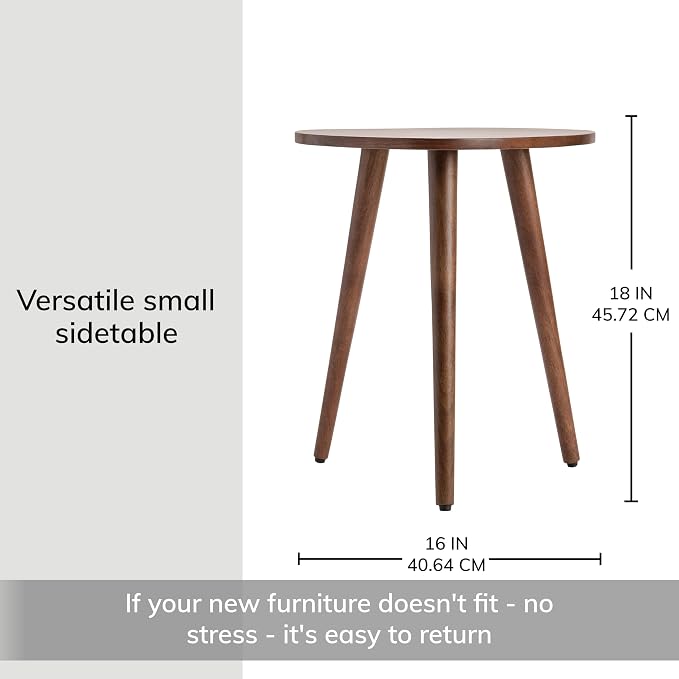 MH London Tri Pin Side Table I Handmade Natural Mango Wood, Naturally Moisture - Image 3