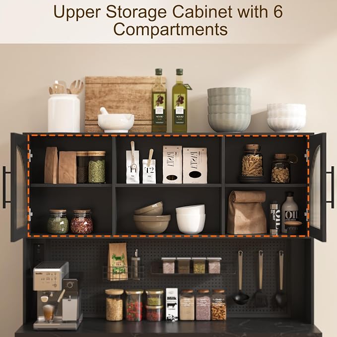 71" Pantry Cabinet, Kitchen Hutch Storage - Image 6