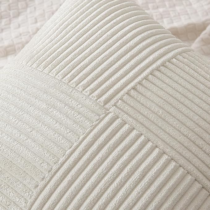 MIULEE Beige Decorative Lumbar Throw Pillow Covers 12x20 Inch - Image 2