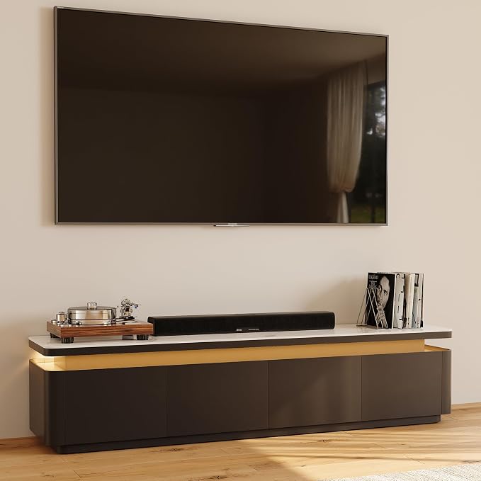 POVISON Fully Assembled 71" Mid-Century Modern TV Stand by POVISON