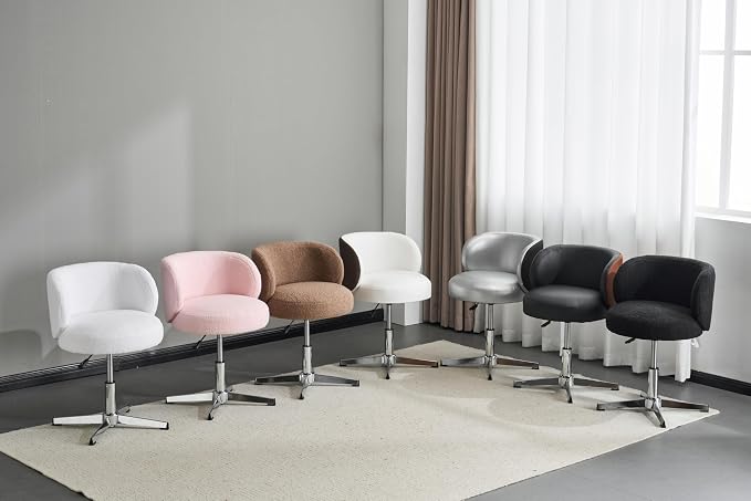 VINGLI Cute Small Swivel Desk Chair Comfy no Wheels, Ergonomic Low-Back Lumbar - Image 2