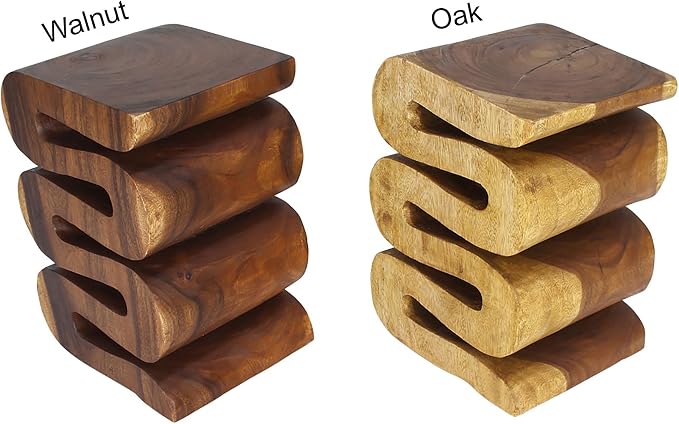Haussmann Wood Wave Verve Accent Snake Table 12x14x20 in H Walnut Oil - Image 4