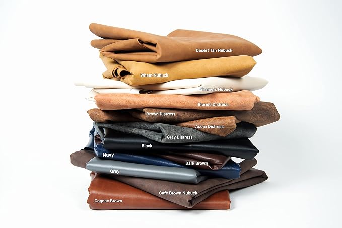 NAT Leathers | Brown Distressed 2 Tone Oily Faux Vegan Leather PU | 1 Yard 36 - Image 9