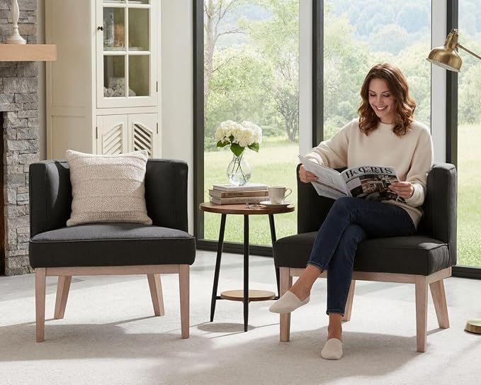 Gray Barrel Chairs Set of 2 - Image 3